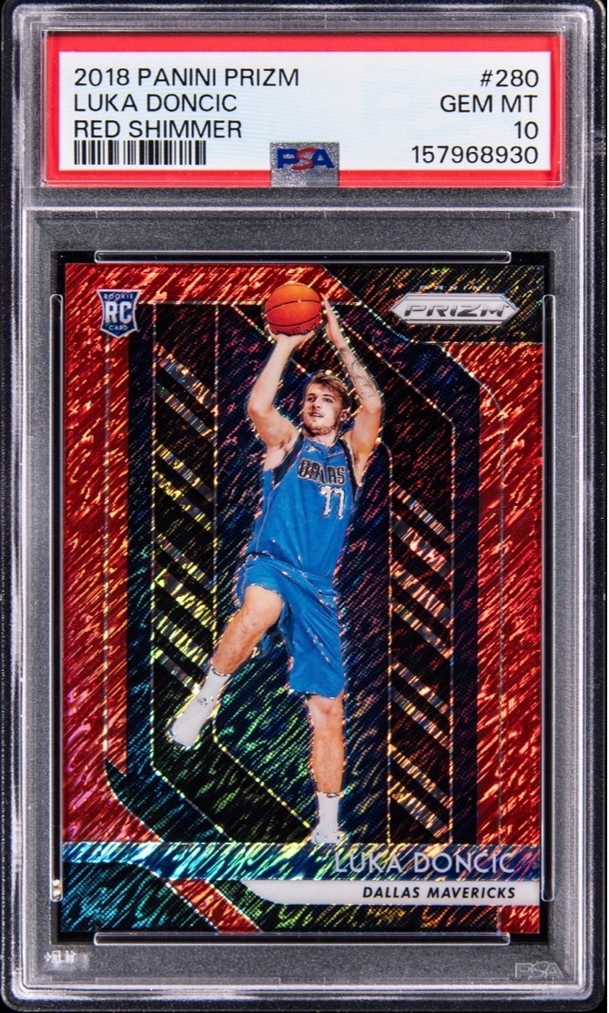 2018 Panini Prizm — Luka Doncic Red Shimmer RC #280 (PSA 10)